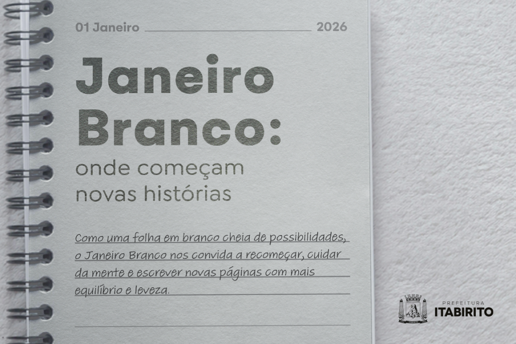 Arte da campanha com um texto escrito numa folha em branco.