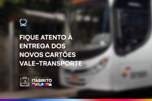 Imagem de ônibus que informa sobre o cartão vale-transporte.